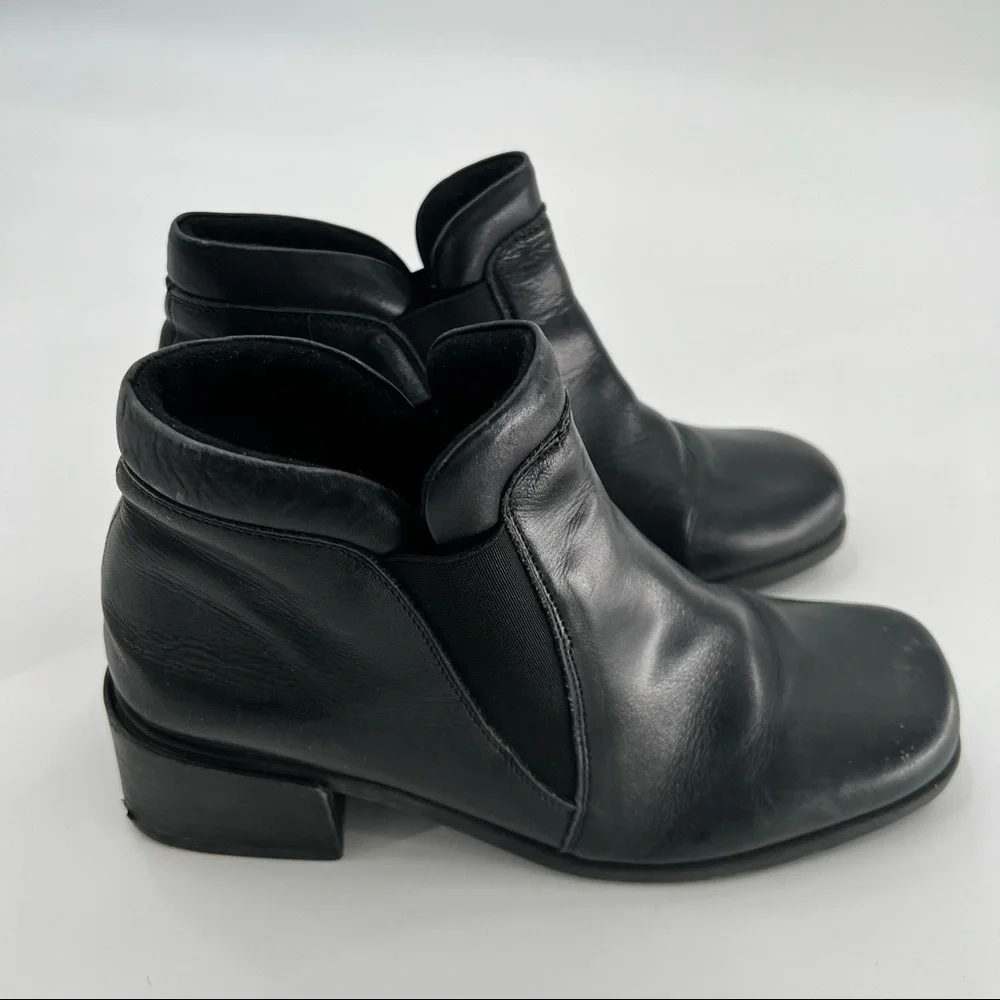 Spring Step black leather boots shoes size 6